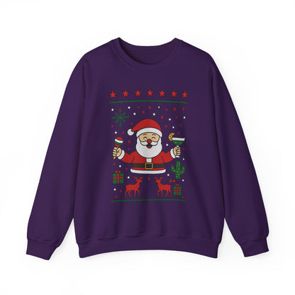 Funny Santa Women's Christmas Sweatshirt, Holiday Party Pullover
