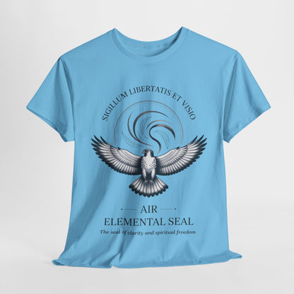 Air Elemental Seal Unisex Cotton Tee, Clarity & Spiritual Freedom Symbol Tee, Unisex Elemental Shirt, Vision Totem Gift, Spiritual Gift
