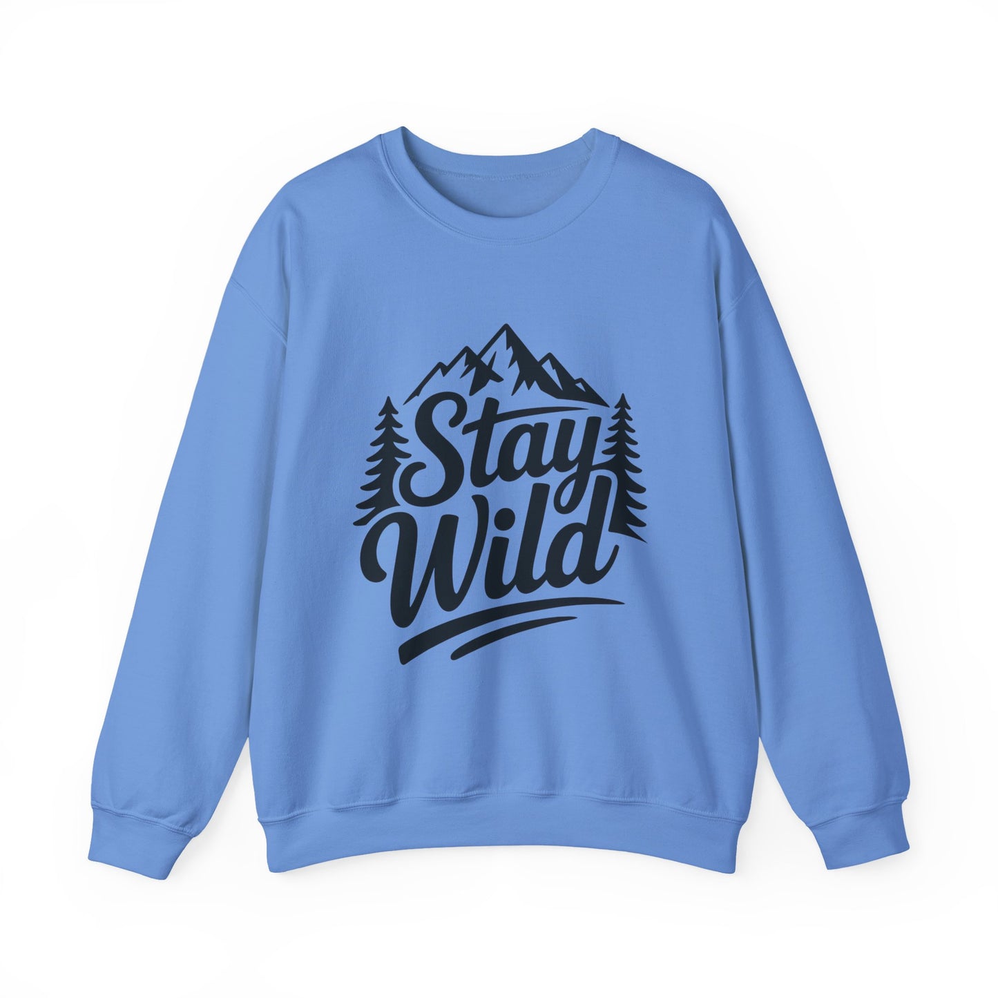 Stay Wild Unisex Crewneck Sweatshirt, Cozy Casual Wear for Adventurers, for Nature Lovers, Mountain Nature Unisex Crewneck Sweatshirt