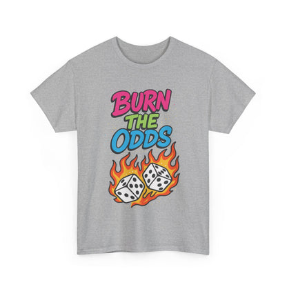 Burn the Odds Graphic Tee | Cool Casual Wear, Gaming Shirt, Unisex Cotton Tee, Dice Design T-Shirt, Gift for Gamers