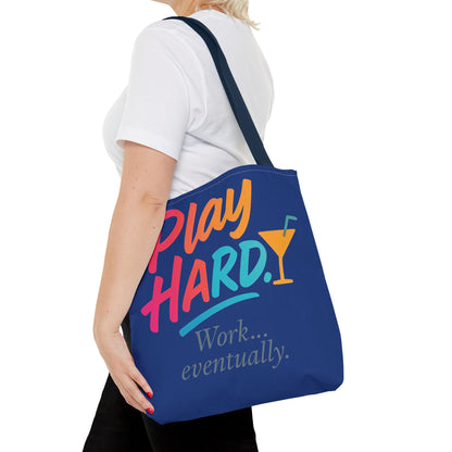 Play Hard Tote Bag - Fun, Stylish, Tote for Work & Play, Summer, Gift, Beach Bag, Everyday Carry, Beach Weekender Bag, large canvas bag