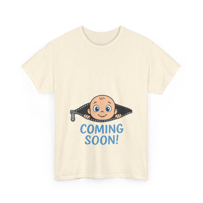 Coming Soon Maternity T-Shirt, Cute Baby Boy Pregnancy Announcement Shirt, Funny Expecting Mom Gift, Gender Reveal Tee, Baby Shower Top