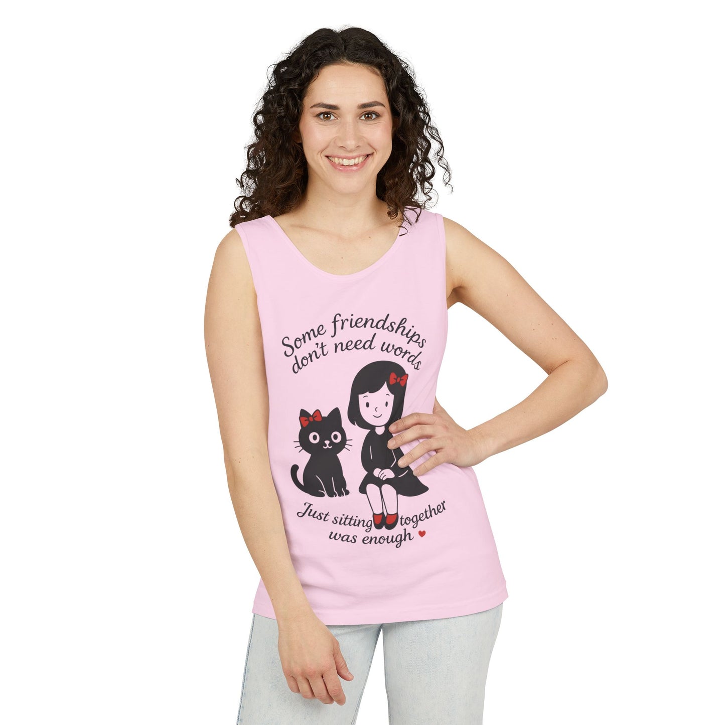 Friendship Tank Top, Cute Cat Lovers Gift, Womens Summer Apparel, Perfect for Casual Outings, Friendship Day, Cat Mom Tees