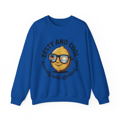 Zesty Lemon Mens Crewneck Sweatshirt - Fun Gift for Friends, Cool Casual Style, Summer Vibes, Mens Graphic Apparel, Perfect for Relaxing