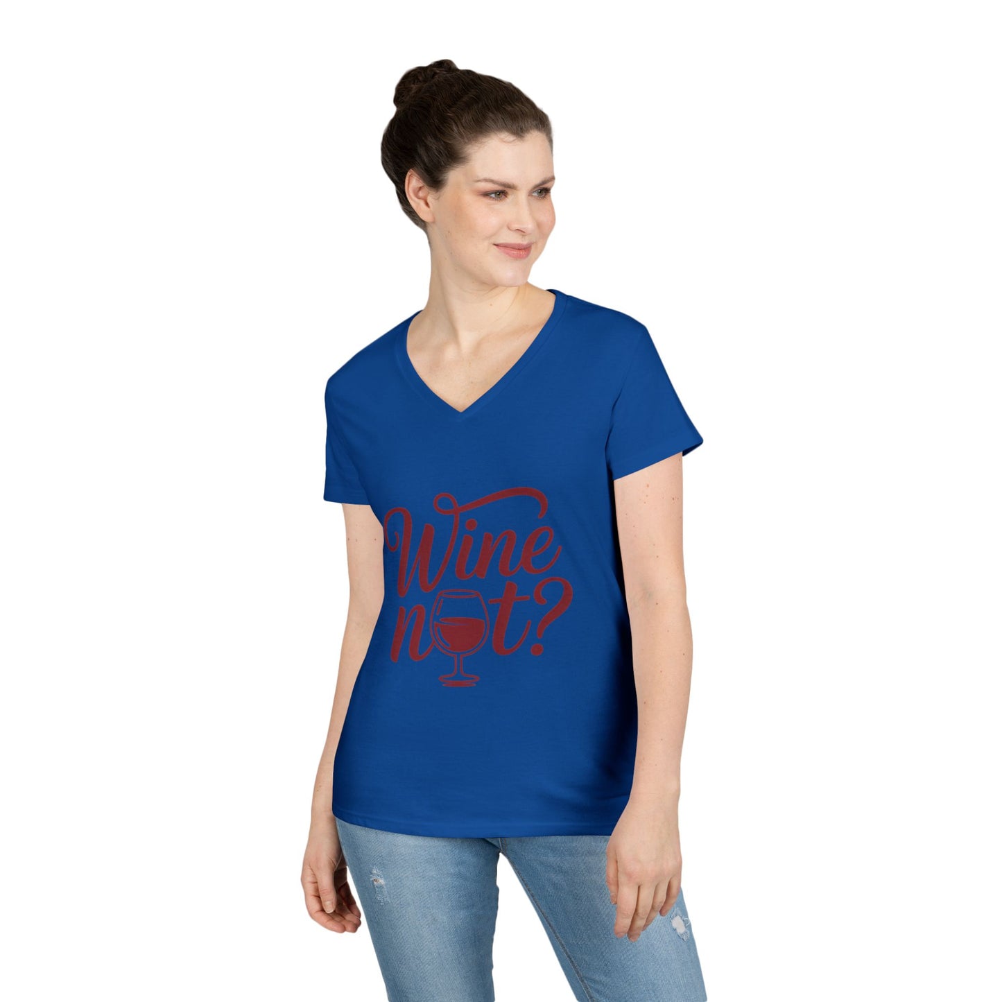 Wine Themed Ladies' V-Neck T-Shirt, Wine Lover Gift, Wine Humor Shirt, Girls Night Party Tee, Wine Pun Graphic Top, Fun Drink Shirt