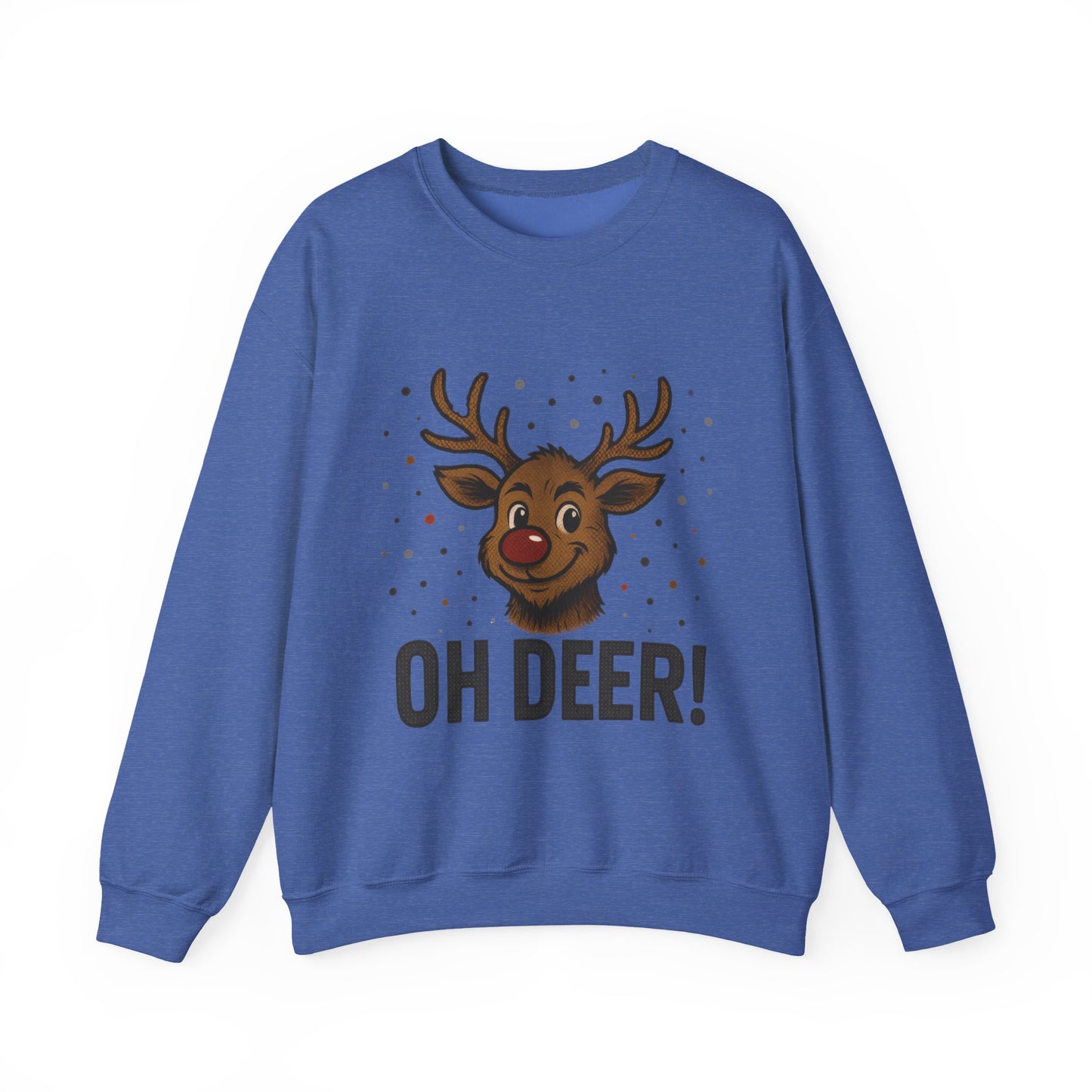 Men's Oh Deer Funny Christmas Sweatshirt, Reindeer Holiday Pullover