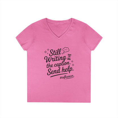 Funny Influencer Womens V-Neck T-Shirt, Social Media Tee, Funny Tee for Creatives, Gift Social Media Lovers, Fun Gift for Content Creators