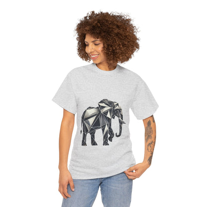 Geometric Elephant Tee - Minimalist Art Shirt, Nature Lover Gift, Animal Print T-Shirt, Unisex Cotton Tee, Eco-Friendly Wear