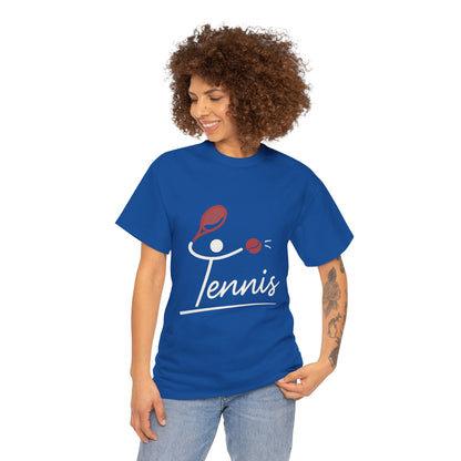 Womens Heavy Cotton Tee, Womens Tennis Graphic T-Shirt, Cute Sports Tee, Funny Workout Gym Top for Women