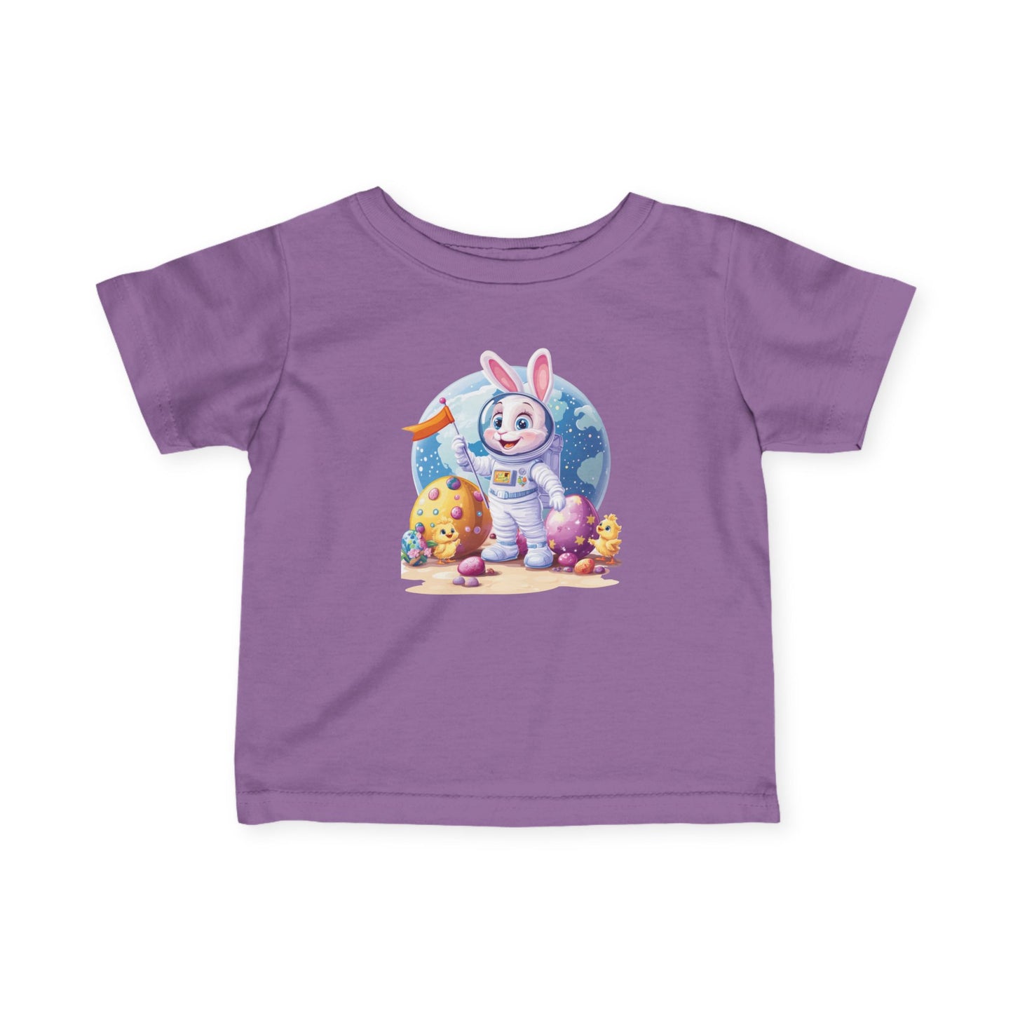 Astronaut Bunny Easter Tee, Space Rabbit Shirt for Babies, 6 to 24 Months, Outer Space Baby Easter Gift Tee, Toddler T-Shirt, Kids Bunny Top