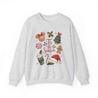 Women's Tis the Season Christmas Sweatshirt, Cozy Cookie - Cocoa Holiday Jumper, Women's Crewneck Sweatshirt
