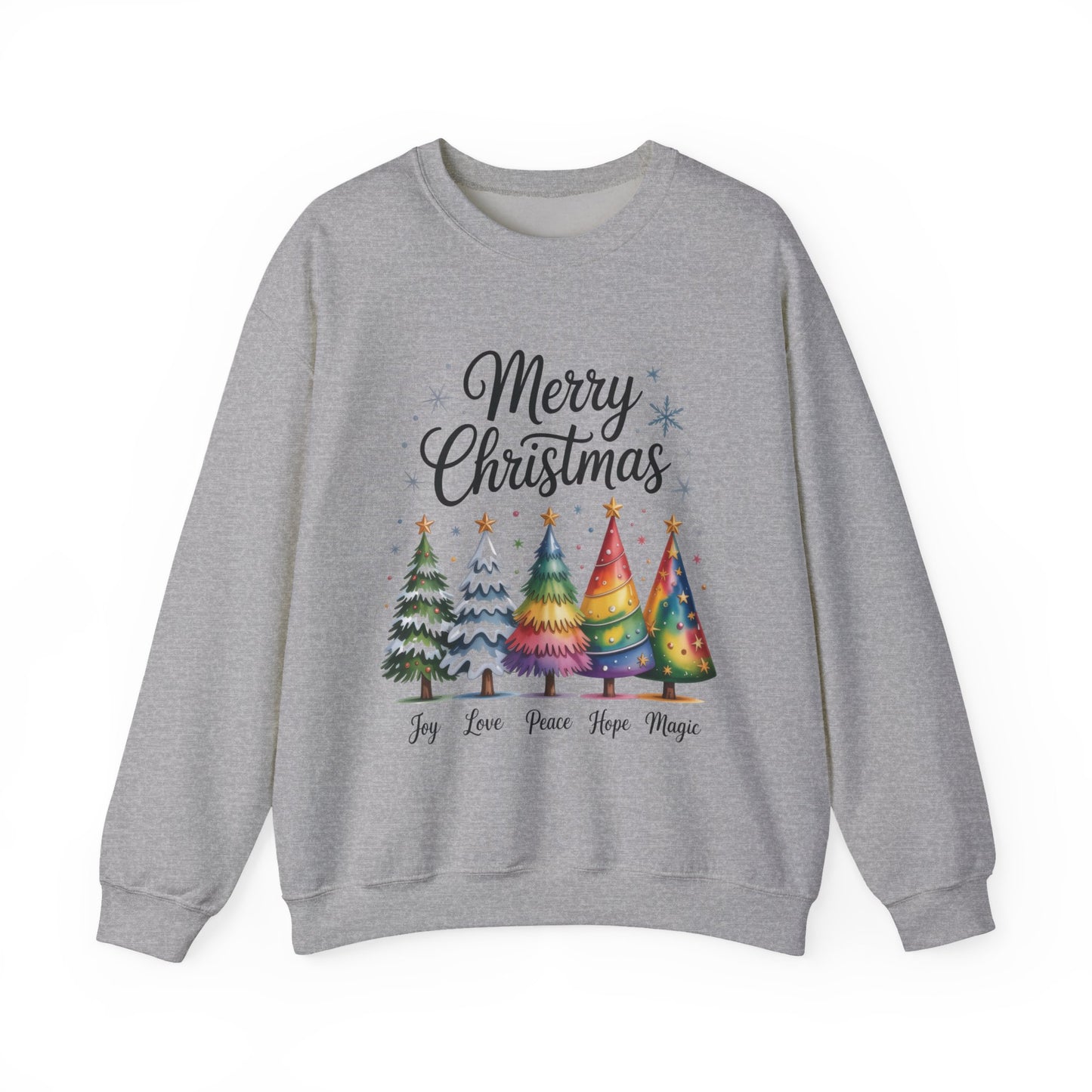 Merry Christmas Women's Sweatshirt, Joy Love Peace Hope Magic Pullover, Women's Heavy Blend™ Crewneck Sweatshirt