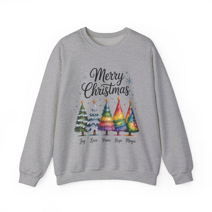 Merry Christmas Women's Sweatshirt, Joy Love Peace Hope Magic Pullover, Women's Heavy Blend™ Crewneck Sweatshirt