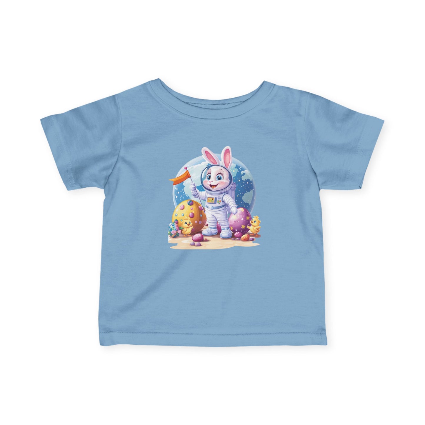 Astronaut Bunny Easter Tee, Space Rabbit Shirt for Babies, 6 to 24 Months, Outer Space Baby Easter Gift Tee, Toddler T-Shirt, Kids Bunny Top