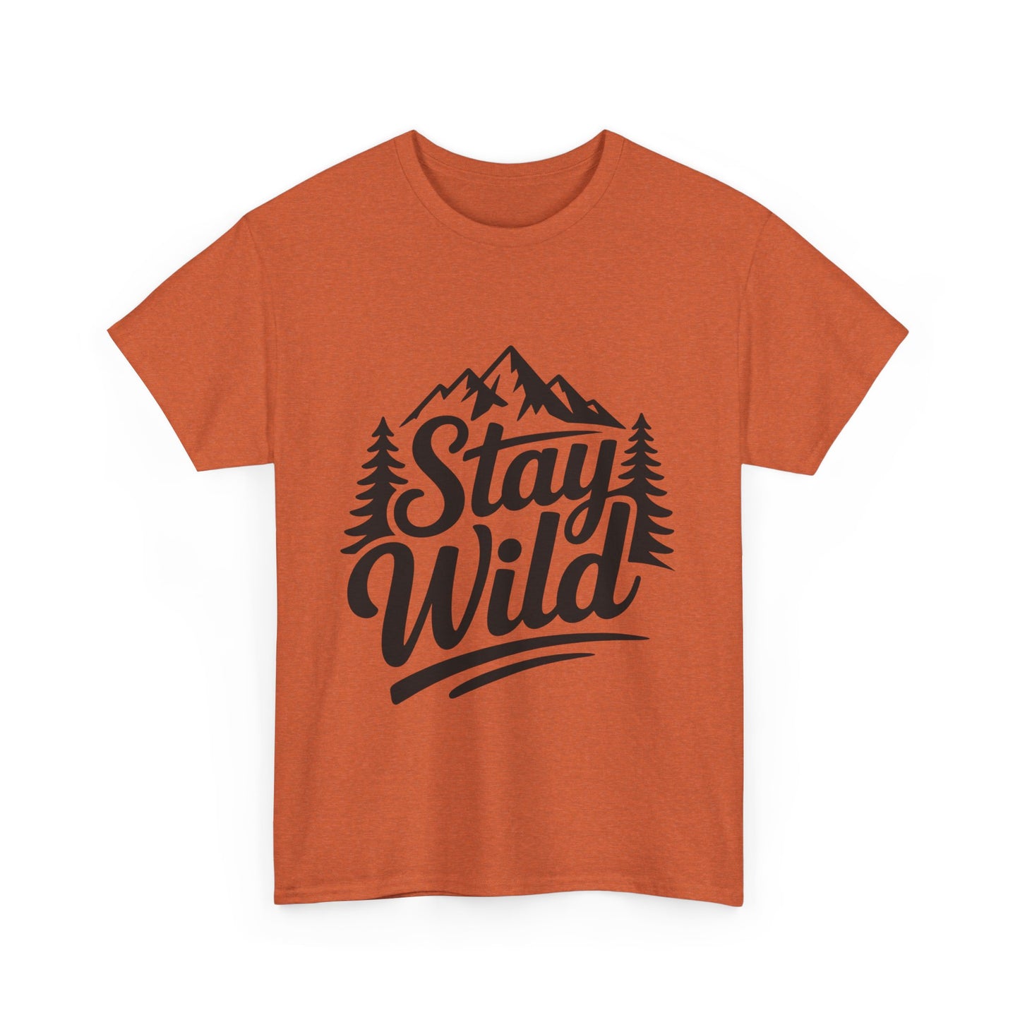 Stay Wild Adventure Tee, Unisex Heavy Cotton Tee for Nature Lovers, Camping, Hiking, Gifts for Outdoorsy Friends, Nature Graphic Tee
