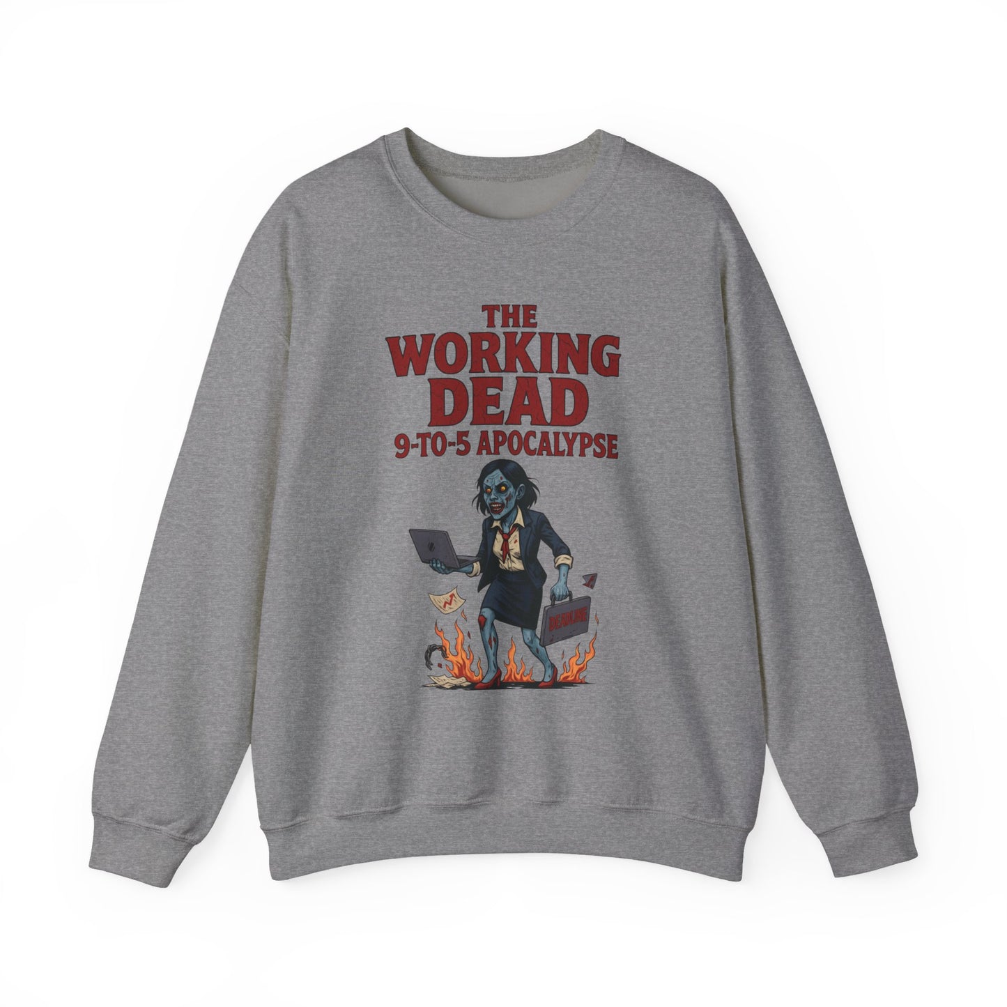 Women's The Working Dead 9-to-5 Apocalypse Sweatshirt, Funny Office Zombie Horror Pullover, Halloween Zombie Work Top
