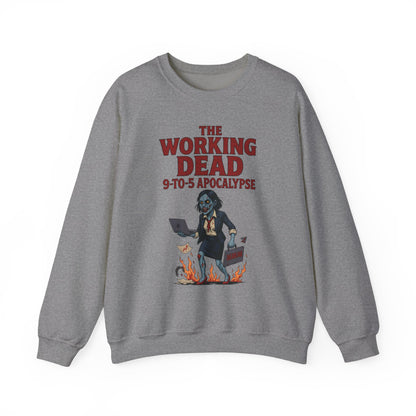Women's The Working Dead 9-to-5 Apocalypse Sweatshirt, Funny Office Zombie Horror Pullover, Halloween Zombie Work Top
