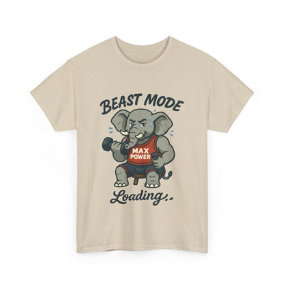 Beast Mode Elephant Gym Shirt, Funny Workout T-Shirt For Men, Max Power Fitness Tee, Beast Mode Loading Graphic, Gym Motivation Gift