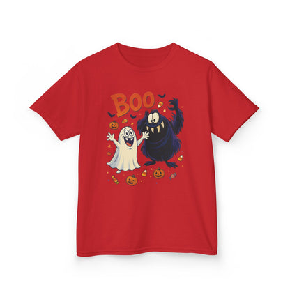 Kids Halloween T-Shirt BOO! Cute Ghost Monster Shirt, Funny Spooky Graphic Tee for Boys Girls, Halloween Costume Gift