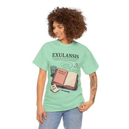 Exulansis Shirt, Emotional Aesthetic Word Tee, Deep Meaning Typography Graphic Tee, Women's Heavy Cotton Tee, deep meaning t shirt