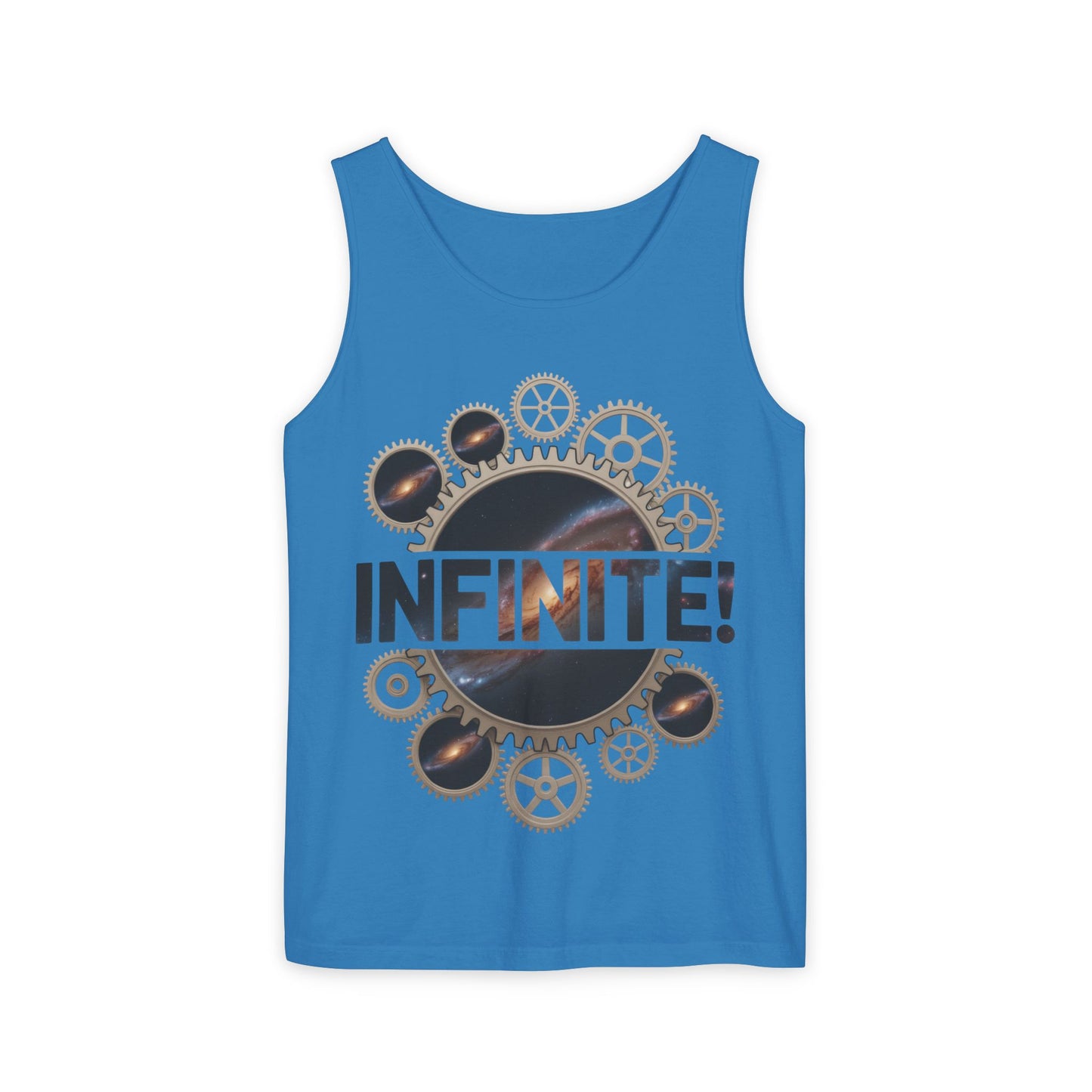 Men's INFINITE! Steampunk Space Gears T-Shirt, Cosmic Mechanical Design Tee for Sci-Fi & Engineering Lovers, Workout Shirt