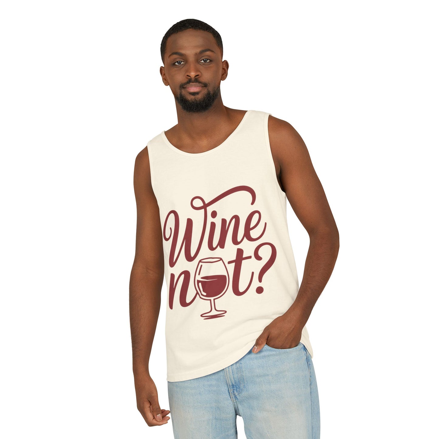 Unisex Garment Tank Top, Wine Not? Tank Top - Perfect for Summer Parties, Wine Lovers, Gifts, Casual Wear, or Vacations
