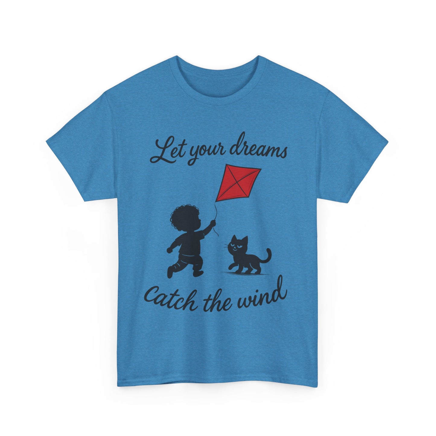 Cute Kid and Cat Design T-Shirt, Playful Gift for Cat Lovers, Summer Style, Cat Lover T-Shirt, Gift for Cat Owners, Women's Cotton T-Shirt