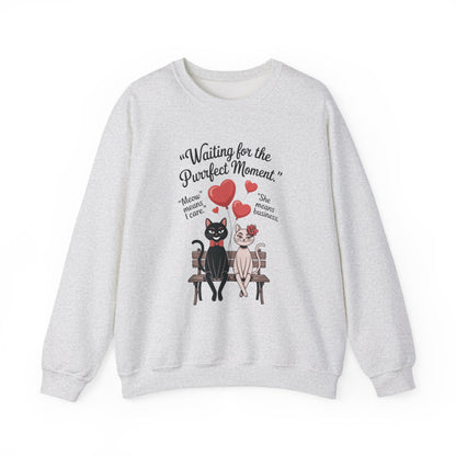 Cute Cat Lovers Womens Sweatshirt, Cozy Gift for Pet Owners, Perfect for Valentine's Day, Animal Lover Apparel, Relaxed Love Sweatshirt