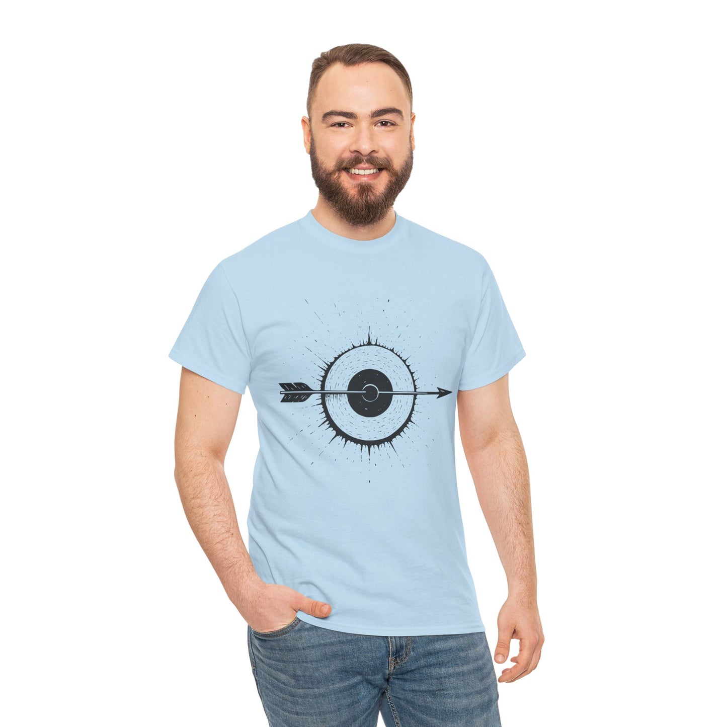 Artistic Arrow Graphic Unisex Cotton Tee, Motivational Shirt, Casual Wear, Gift for Him/Her, Trendy Fashion