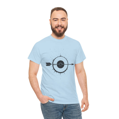 Artistic Arrow Graphic Unisex Cotton Tee, Motivational Shirt, Casual Wear, Gift for Him/Her, Trendy Fashion