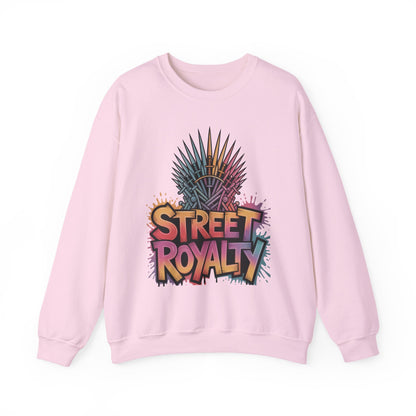 Street Royalty Women's Crewneck Sweatshirt, Graffiti Crown Graphic Pullover, Urban Streetwear Top