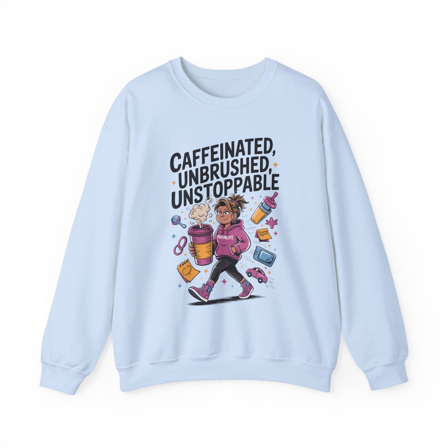 Caffeinated Mom Sweatshirt, Funny Mom Life Quote,  Mother's Day Gift,New Mother Tired Mother Gift, Coffee Lover Gift, Coffee Addict Mom