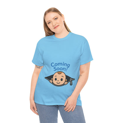 Coming Soon Maternity Tee, Cute Baby Boy Pregnancy Announcement Tee, Funny Expecting Mom Gift, Gender Reveal Tee, Baby Shower Top