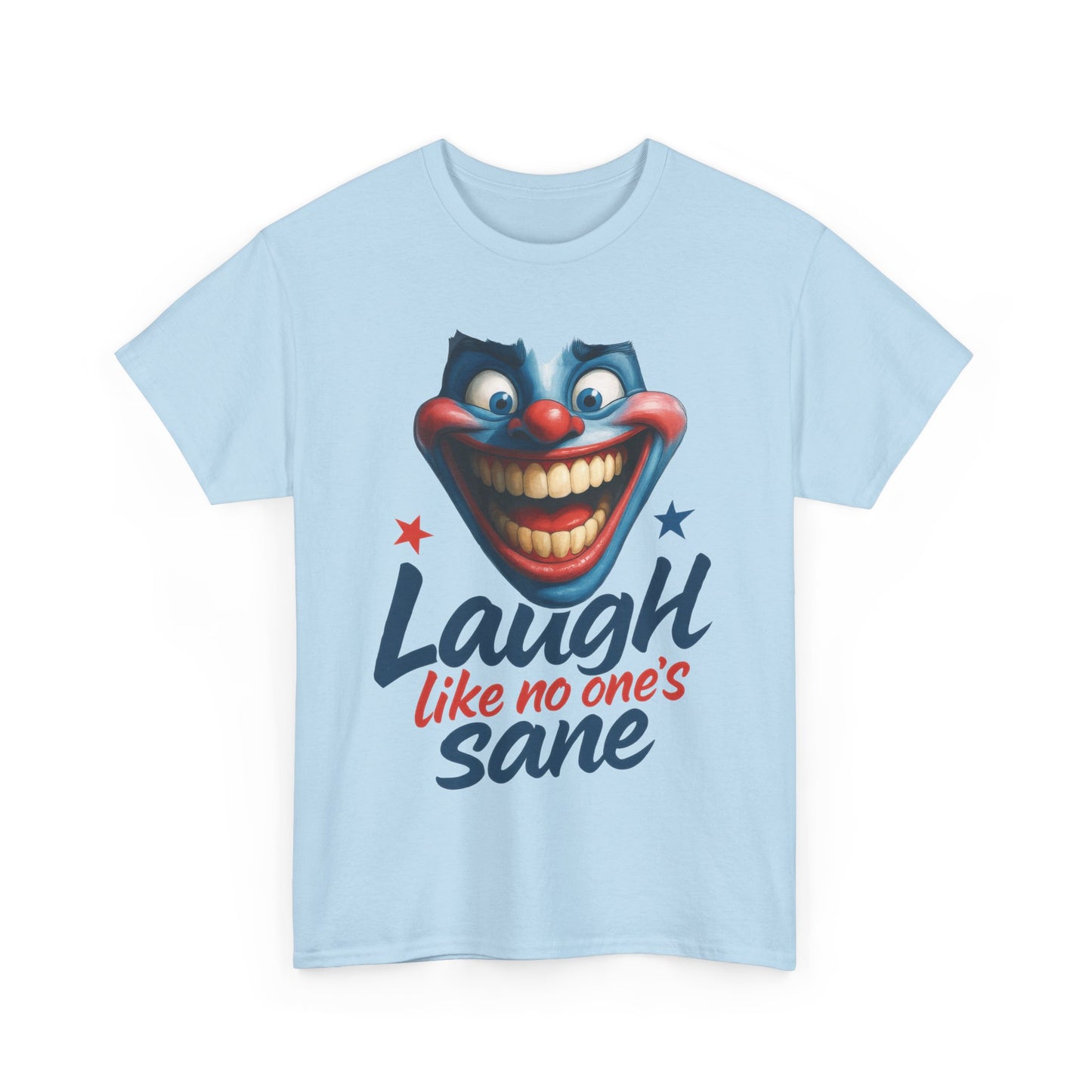 Funny Clown Face Unisex Heavy Cotton Tee, Creepy Clown Face T-Shirt, Humor T-Shirt,Clown Theme Shirt, Funny Horror Graphic Tee