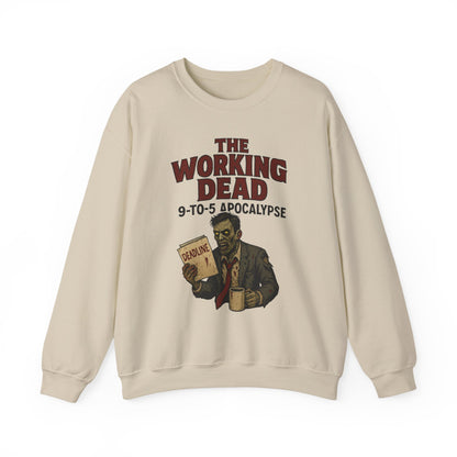 Men's The Working Dead 9-to-5 Apocalypse Sweatshirt, Funny Office Zombie Horror Pullover, Halloween Zombie Work Top