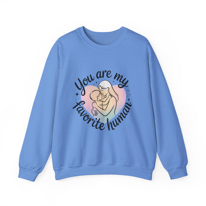You Are My Favorite Human Mom Sweatshirt, Cute Pastel Heavy Blend Crewneck for Mothers Day, Cozy Gift for Moms, Mothers Day Gift