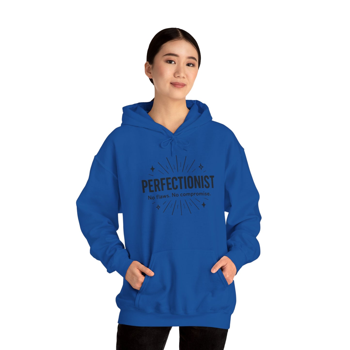 Womens Perfectionist Hoodie, Minimalist No Flaws Sweatshirt, Empowered Clean Look Pullover, Gift for Organized Women