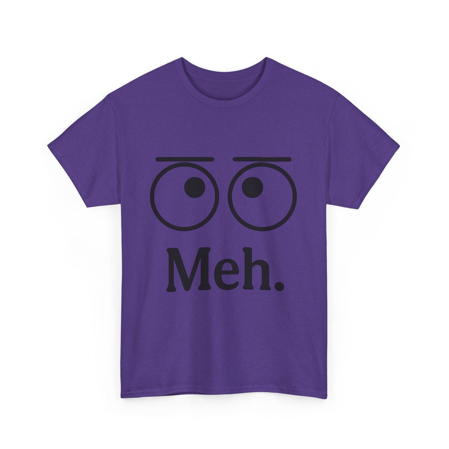 Funny Unisex Heavy Cotton Tee - 'Meh' Graphic Shirt, Casual Wear, Gift for Friends, Humor Tee, Everyday Outfit
