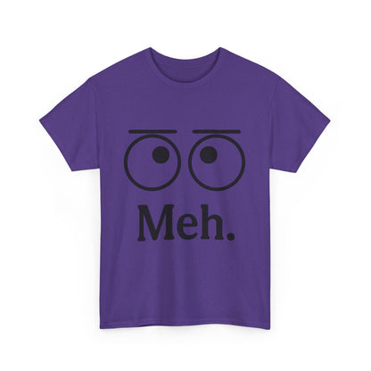 Funny Unisex Heavy Cotton Tee - 'Meh' Graphic Shirt, Casual Wear, Gift for Friends, Humor Tee, Everyday Outfit