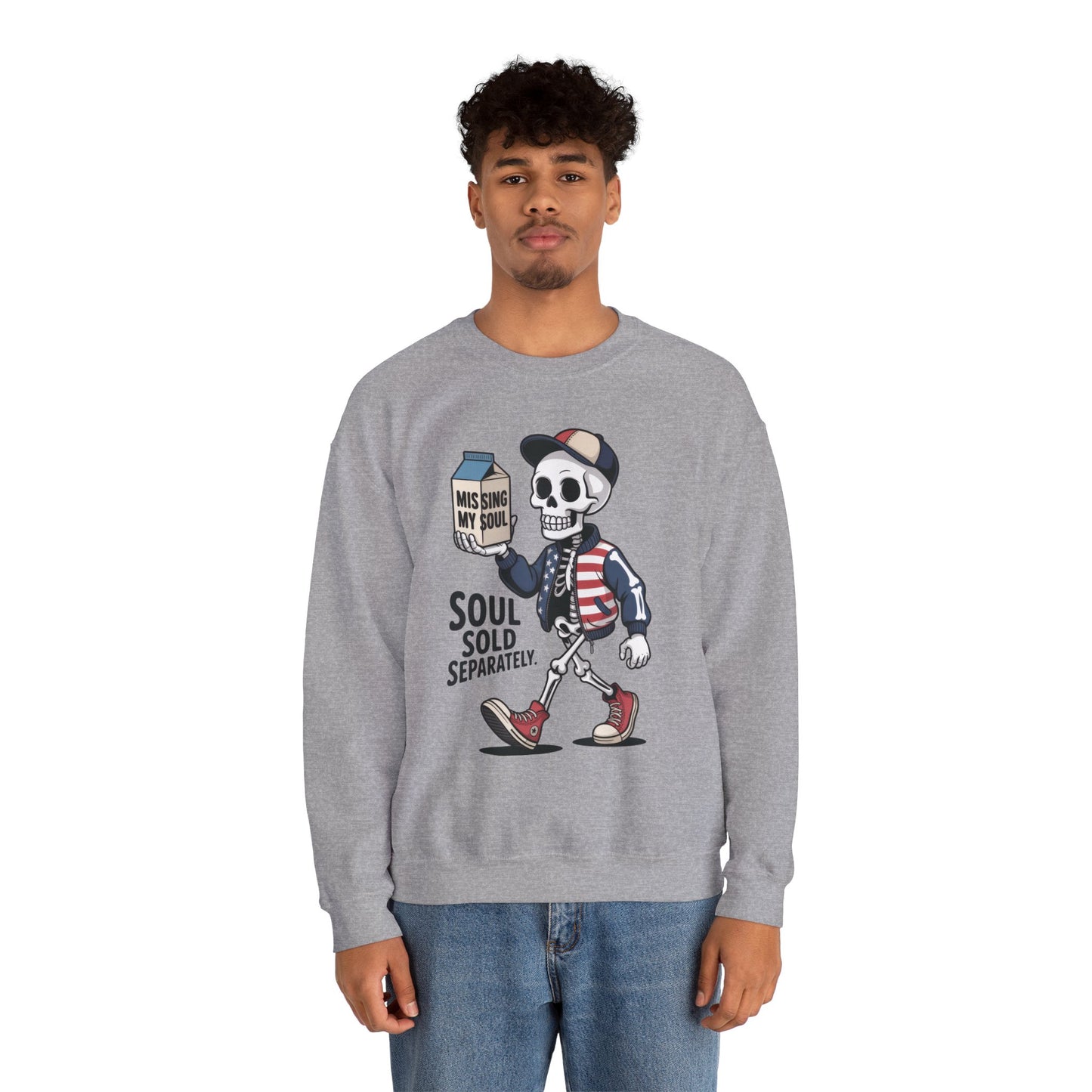 Skeleton Graphic Sweatshirt, Soul Sold Separately Pullover, Funny Gothic Streetwear, Missing My Soul Skull Hoodie Alternative
