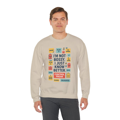 Funny Mens Control Freak Sweatshirt, Sarcastic Crewneck Gift for Him, Perfect Gift for Bossy Friends