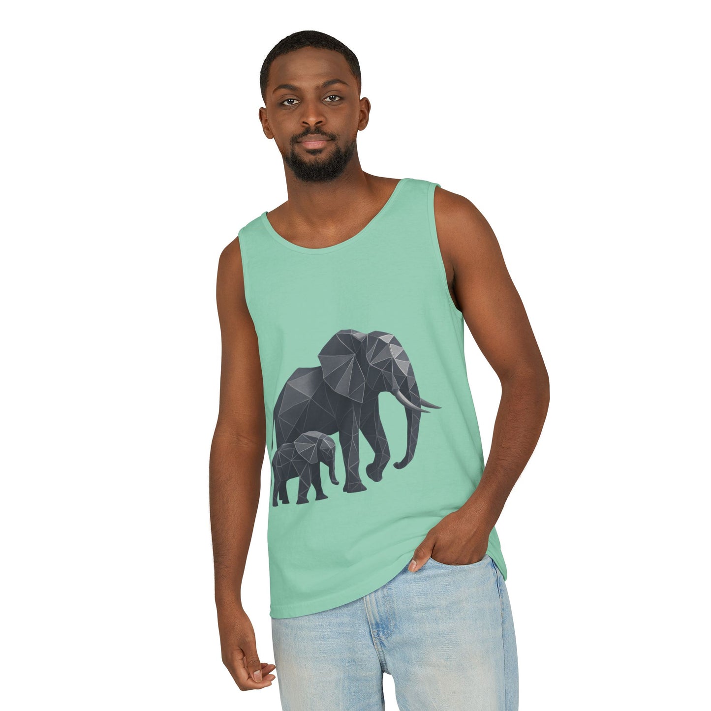 Elephant Family Unisex Tank Top, Animal Lover Gift, Casual Wear, Summer Essentials, Eco-Friendly Apparel, Wildlife Shirt