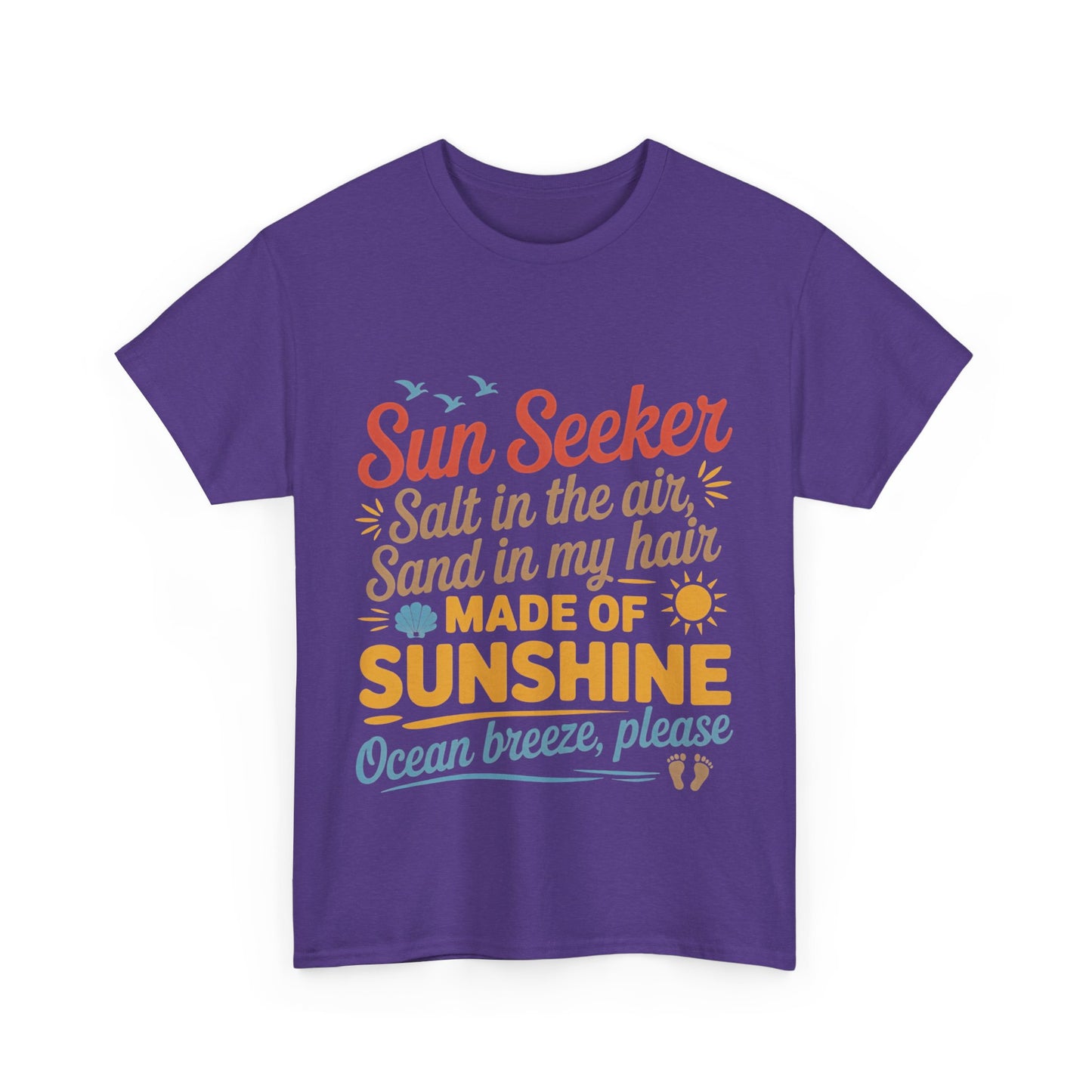 Sun Seeker Summer Quote Shirt, Made of Sunshine Beach Vibes Tee, Ocean Breeze Please Shirt for Women, Salt in the Air Sand in My Hair Top