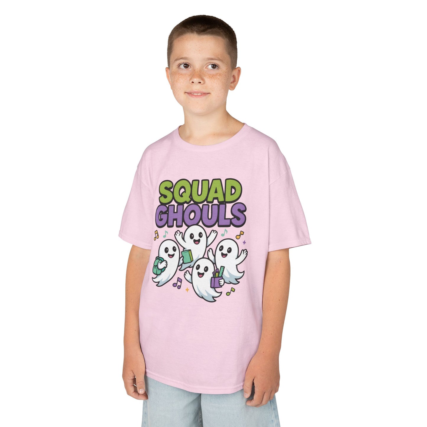 Kids Squad Ghouls T-Shirt, Cute Ghost Friends School Shirt, Halloween Back to School Tee for Boys & Girls