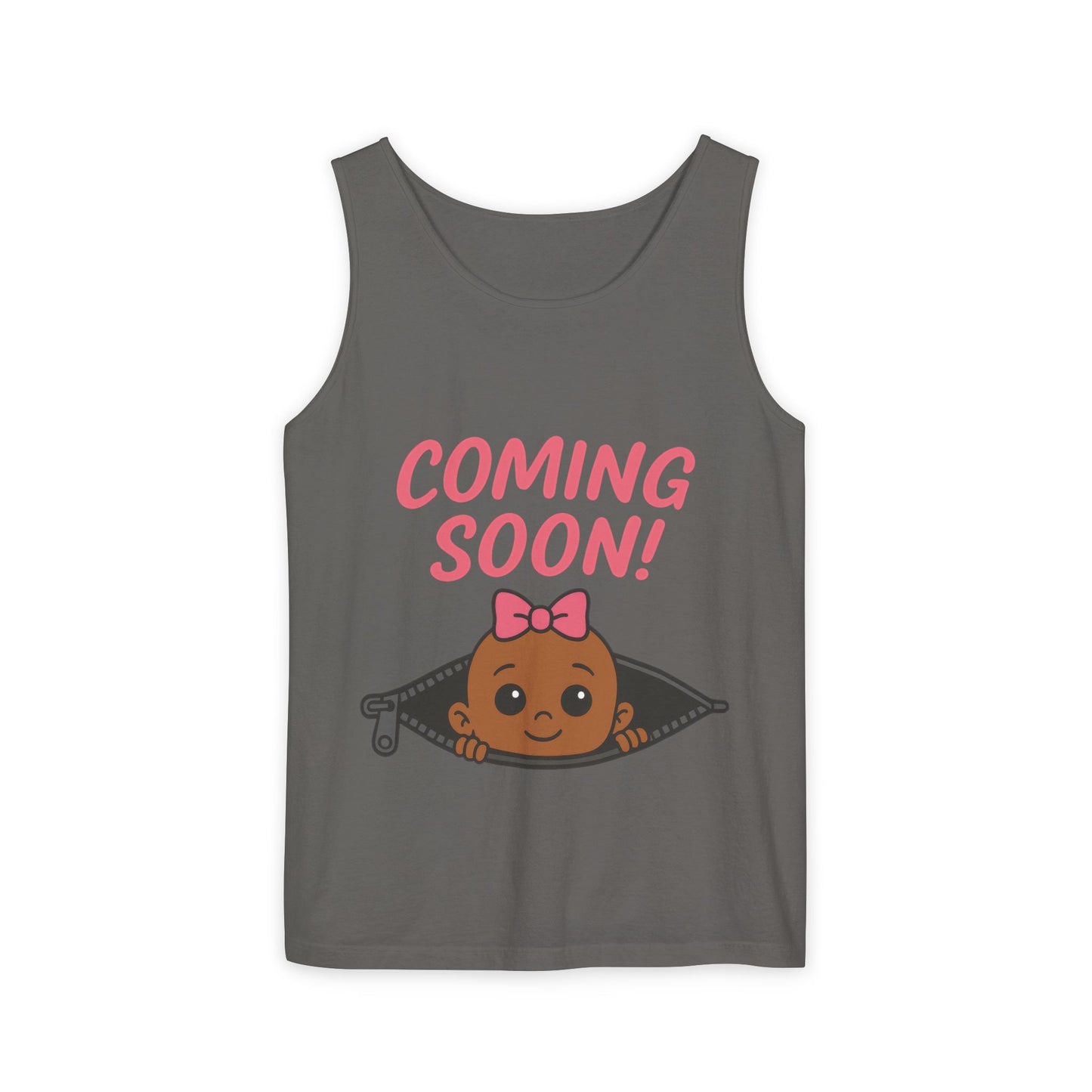 Coming Soon Maternity  Tank Top, Cute Baby Girl Pregnancy Announcement Shirt, Expecting Mom Gift, Gender Reveal Tank, Baby Shower Gift