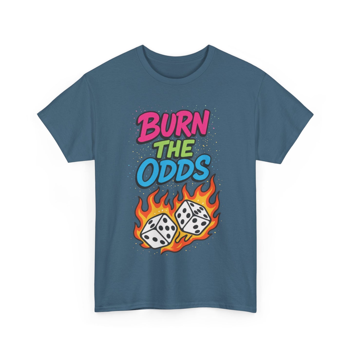 Burn the Odds Graphic Tee | Cool Casual Wear, Gaming Shirt, Unisex Cotton Tee, Dice Design T-Shirt, Gift for Gamers
