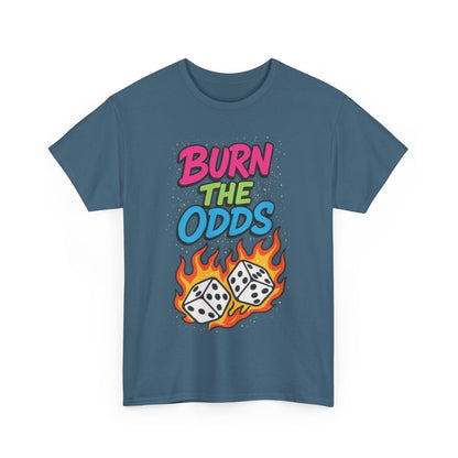 Burn the Odds Graphic Tee | Cool Casual Wear, Gaming Shirt, Unisex Cotton Tee, Dice Design T-Shirt, Gift for Gamers