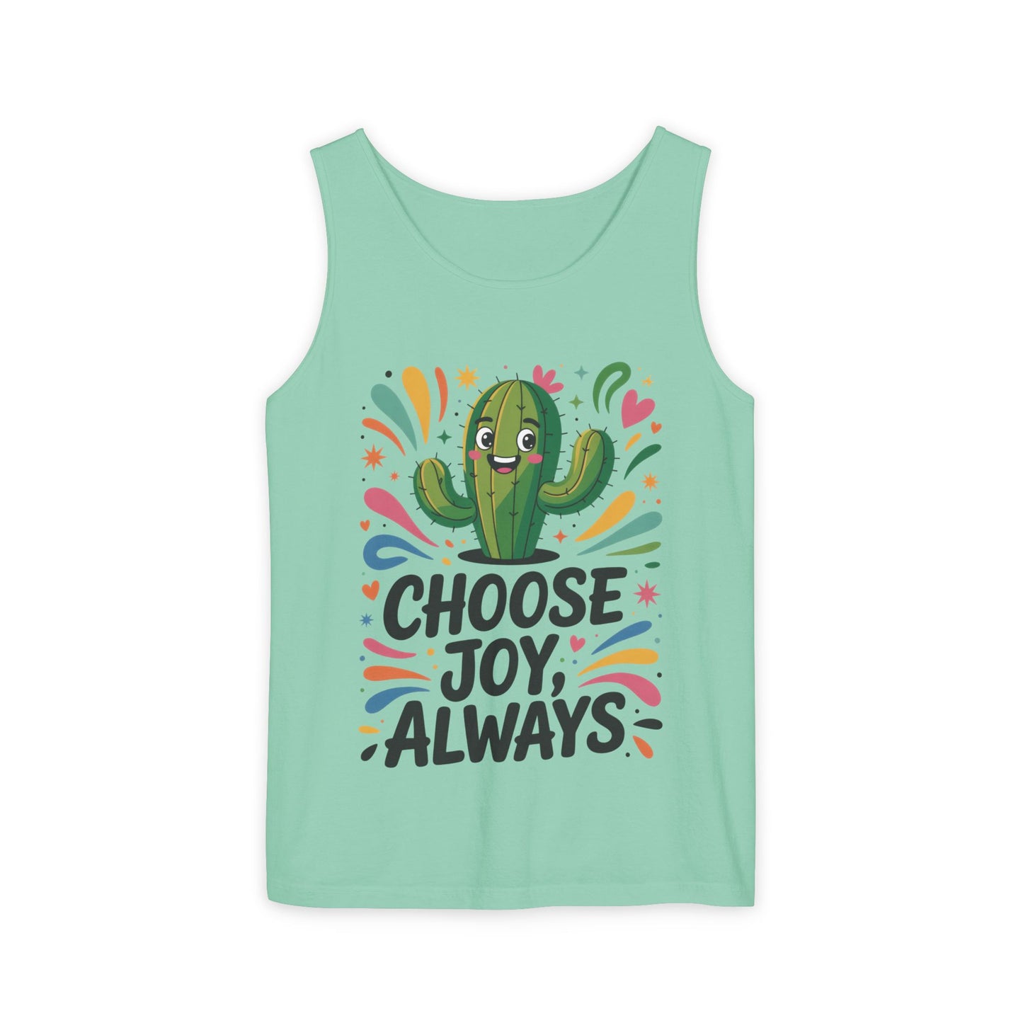 Joyful Cactus Womens Tank Top, Choose Joy Always, Summer Tank, Casual Wear, Gift for Friends, Trendy Top, Vacation Outfit