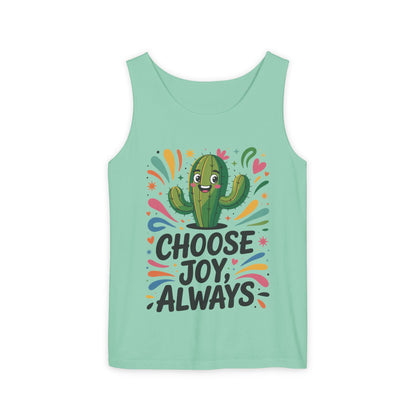 Joyful Cactus Womens Tank Top, Choose Joy Always, Summer Tank, Casual Wear, Gift for Friends, Trendy Top, Vacation Outfit