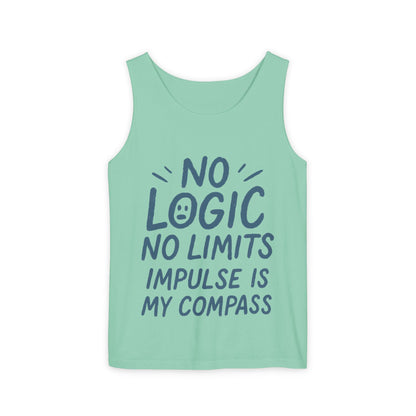 Funny Mens Tank Top, No Limits Impulse Quote, Relaxed Fit Tee, Casual Wear for Creatives, Gift for Artists Impulsive Style Shirt